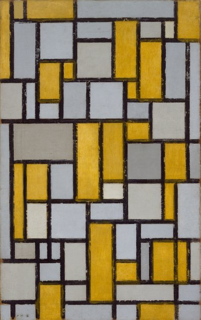 Komposition mit Gitter 1, 1918 von Piet Mondrian